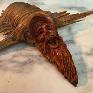 Vintage One Of A Kind Wood Carved Forest Gnome By Craig Knox 6.75”T x 8.75”W